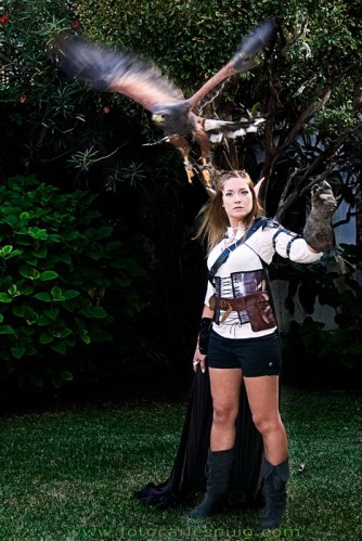 Hunter Elf And Falcon - Elven Girls - Magical Pictures