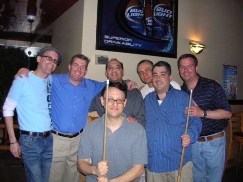 Informal high school reunion and friends